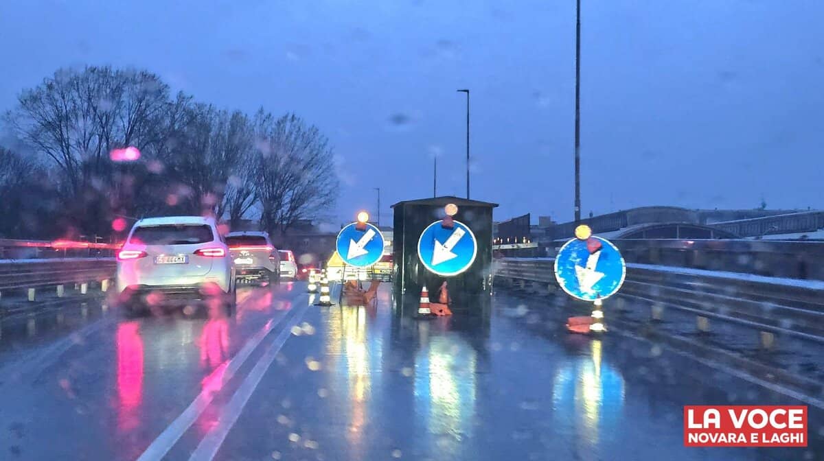 La foto dei lavori sul cavalcavia di San martino